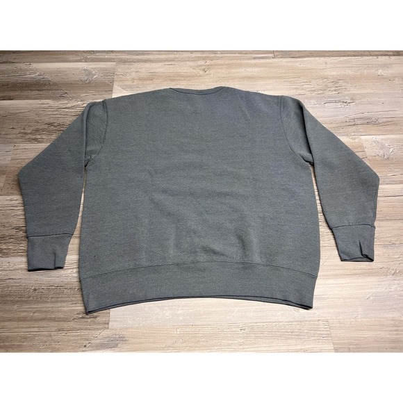 Vintage 90s Y2K Blank Boxy Fit Crewneck Sweatshirt‎ Faded Teal Moss Green Size L - Picture 2 of 4